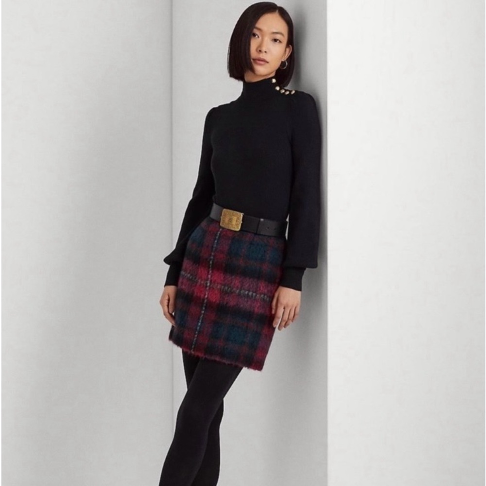 Ralph Lauren Plaid Mohair Skirt